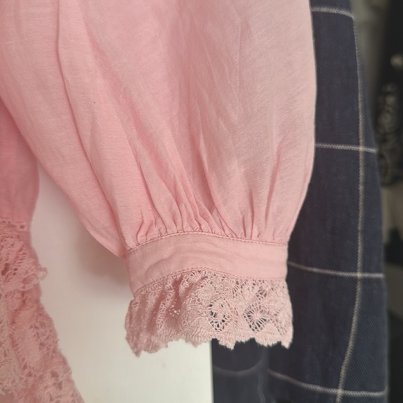 ZADIG & VOLTAIRE Theresa Soft Pink Lace Blouse - Picture 4 of 5